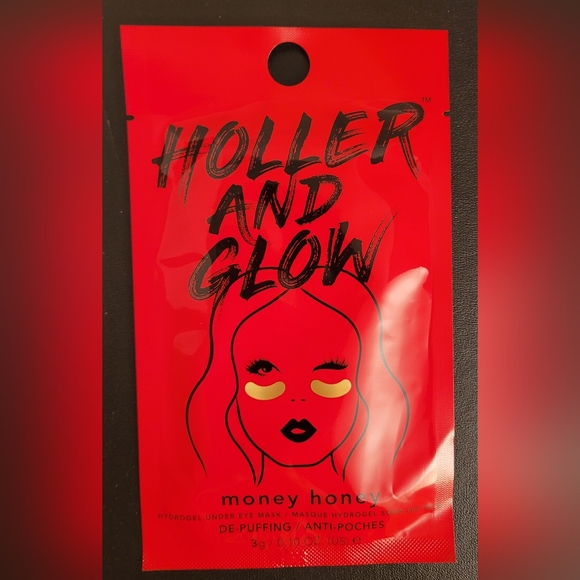23 Single Use Holler & Glow Hydrogel Money Honey DePuffing Gold Under Eye Mask - Picture 2 of 7